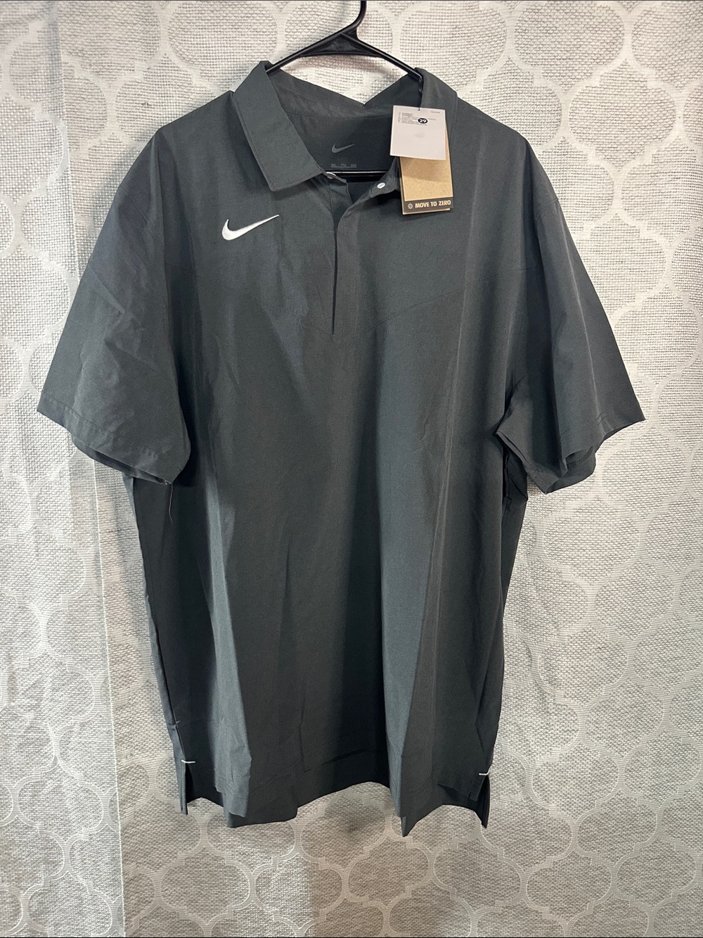 NWT Nike Dri-FIT Short Sleeve Coach Polo Shirt Men’s XXL Gray DJ5123-060